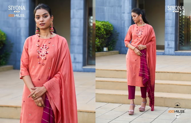 Siyona By 100 Miles Cotton Salwar Suit Catalog